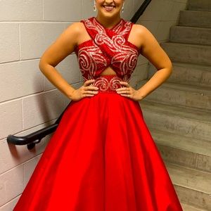 Gorgeous red ball gown, only worn twice!